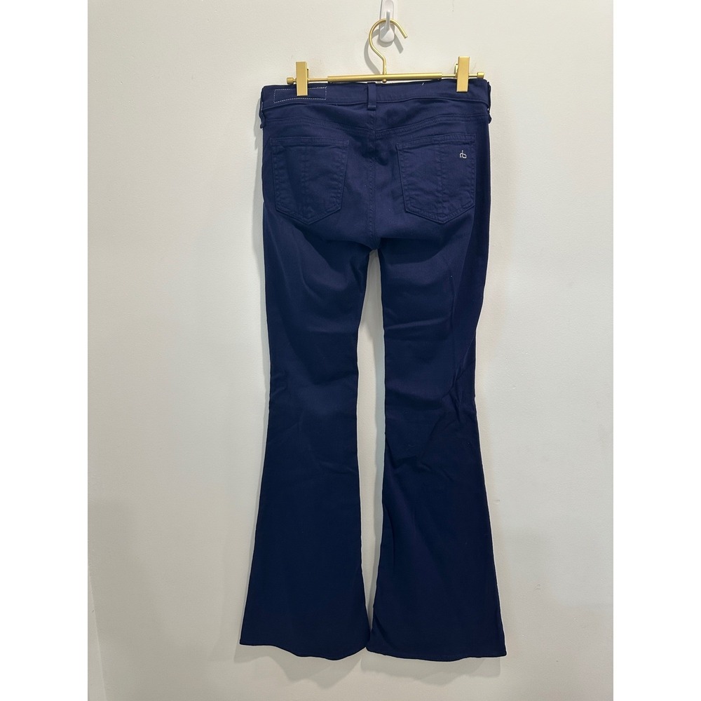 Rag & Bone Flare Jeans Low Rise Navy Blue Stretch Denim Size 27 W1825Q337 - Picture 7 of 10